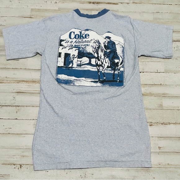 Vintage Coca Cola Coke Bottles Cowboy Shirt Men’s Small Made USA Single Stitch - Picture 1 of 10